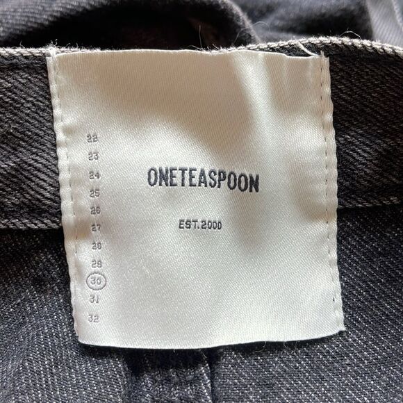 One Teaspoon x Free People Bandits Double Black baggy Denim Shorts 30 NWT - Picture 8 of 11